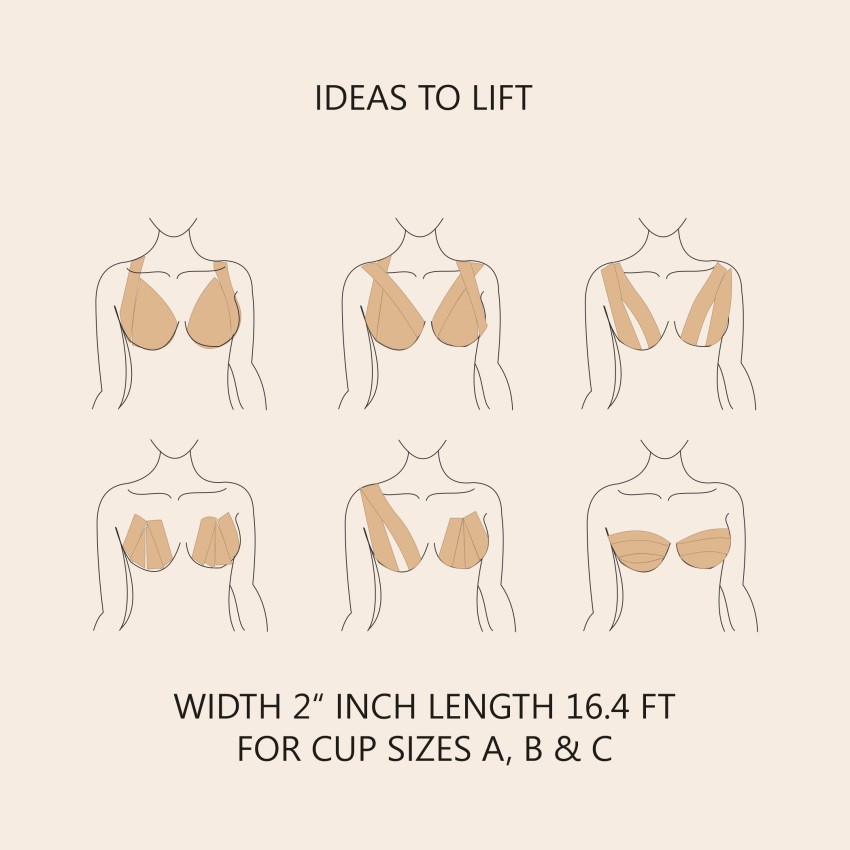 House of Beauty Breast Lift Tape 2 Inch for Cup Sizes A/B/C (Skin) Cotton  Peel and Stick Bra Petals Price in India - Buy House of Beauty Breast Lift  Tape 2 Inch