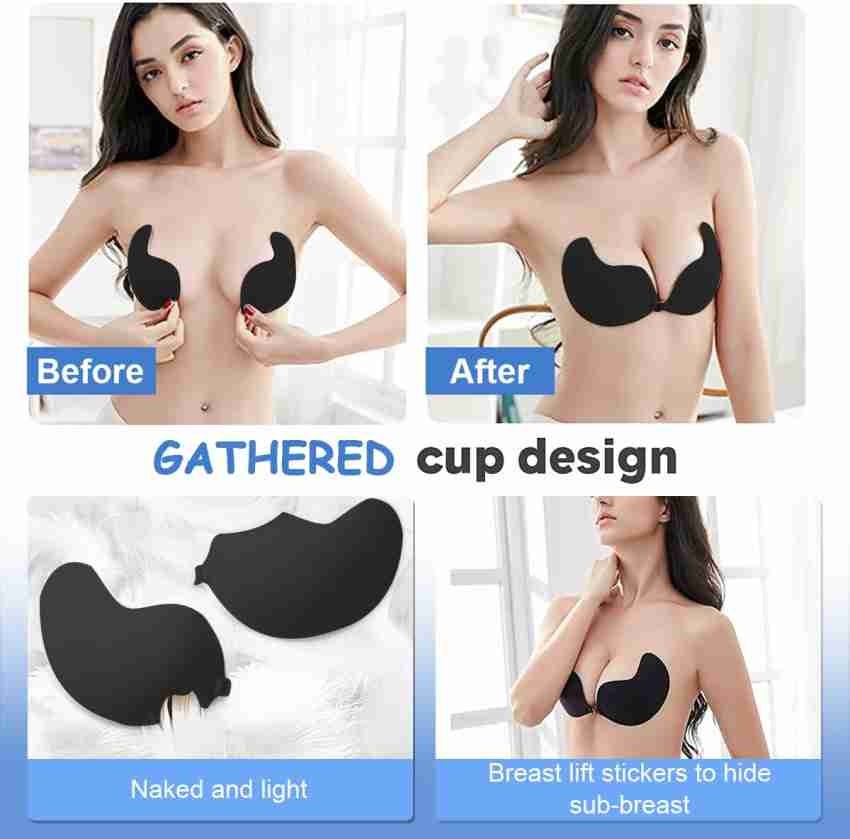 HASTHIP Black Silicone Strapless Push-Up Adhesive Bra Reusable Wire Free C  Cup Stick-On Women Everyday Lightly Padded Bra - Buy HASTHIP Black Silicone Strapless  Push-Up Adhesive Bra Reusable Wire Free C Cup