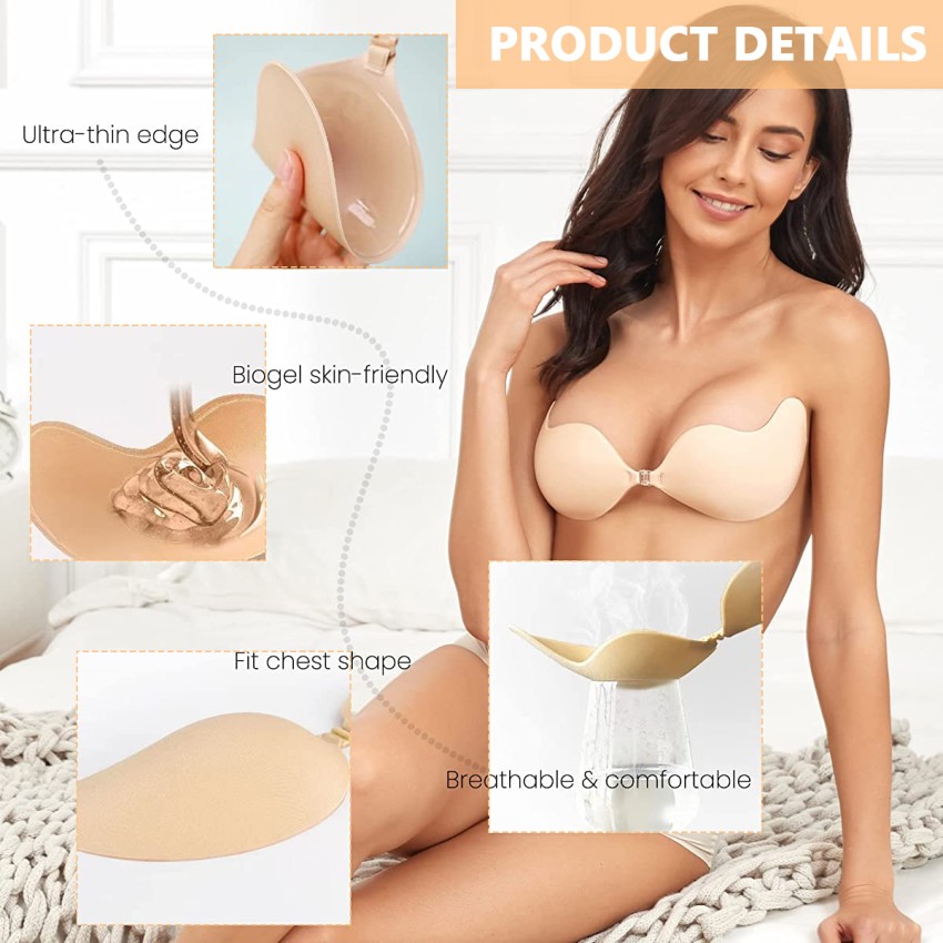gustave Silicone Wire Free Stick-On Bra Padded, Adhesive Bra