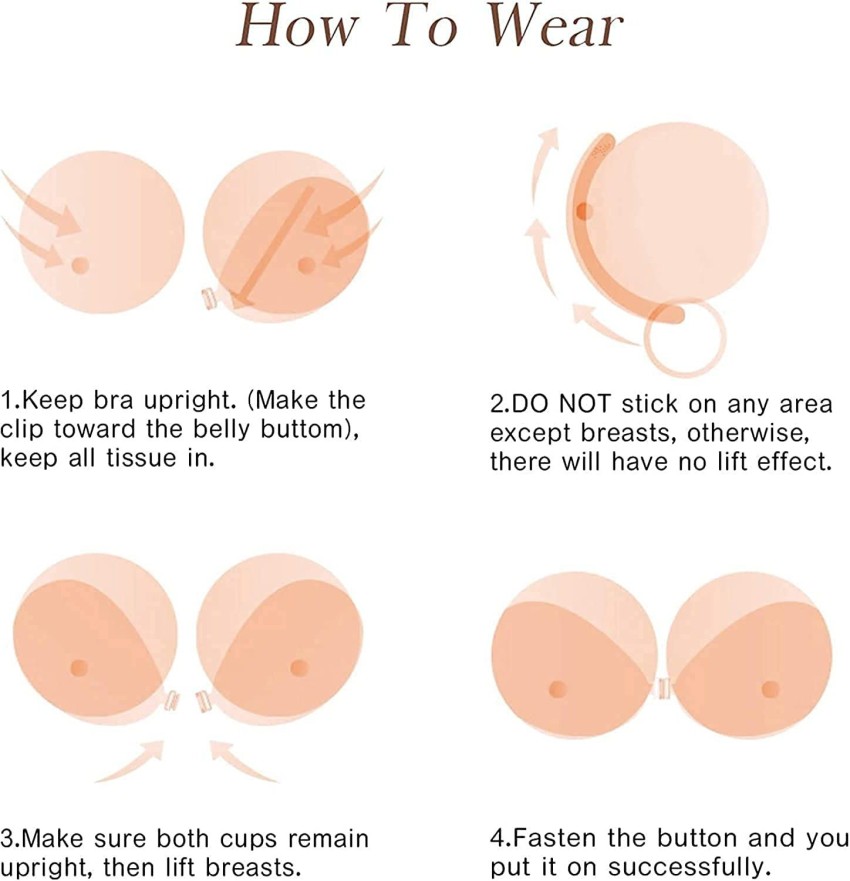 Ruvika Intimates Re-usable wire-free Silicone Push Up Bra Pads