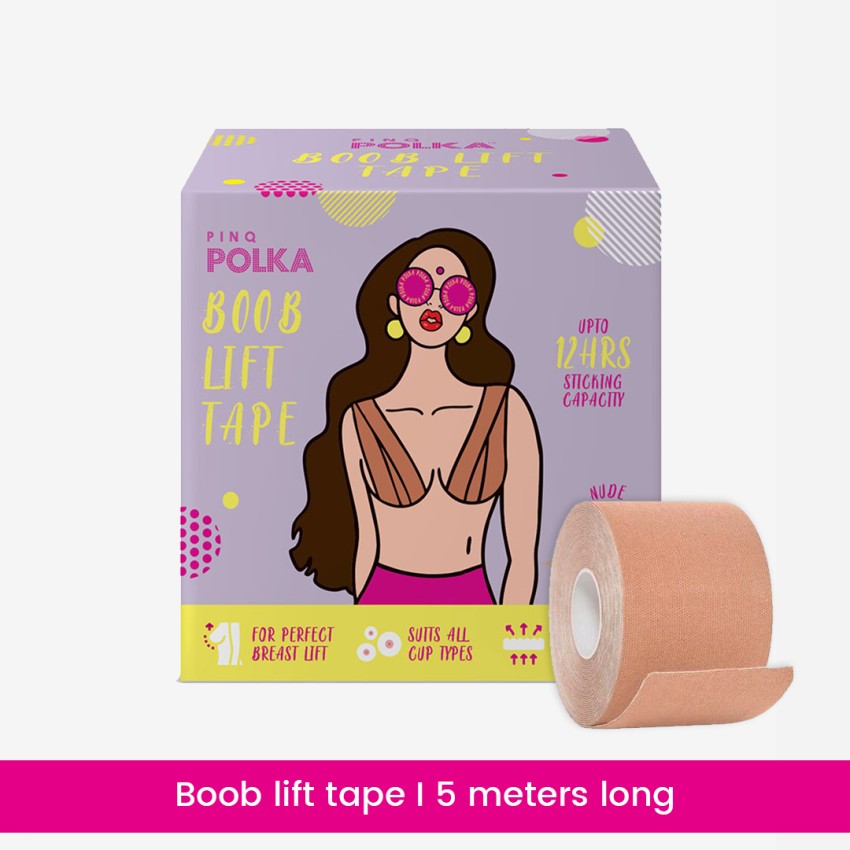 PINQ POLKA Premium Reusable Boob Lift Tape for Perfect Breast Push Up, 5 m  Long Cotton, Spandex Peel and Stick Bra Petals Price in India - Buy PINQ  POLKA Premium Reusable Boob
