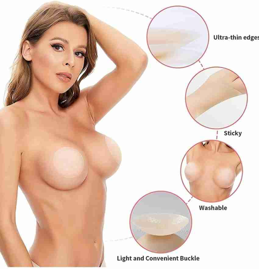 Strapless Nipple Pasties cover Silicone Breast Lift Tape Bra with/without  Buckle