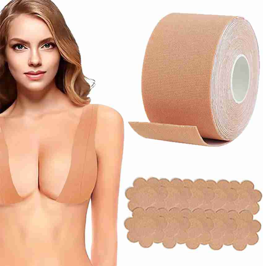 SKYELLA Breast Lift Tape With 10 Pcs Cotton Nipple Cover Women