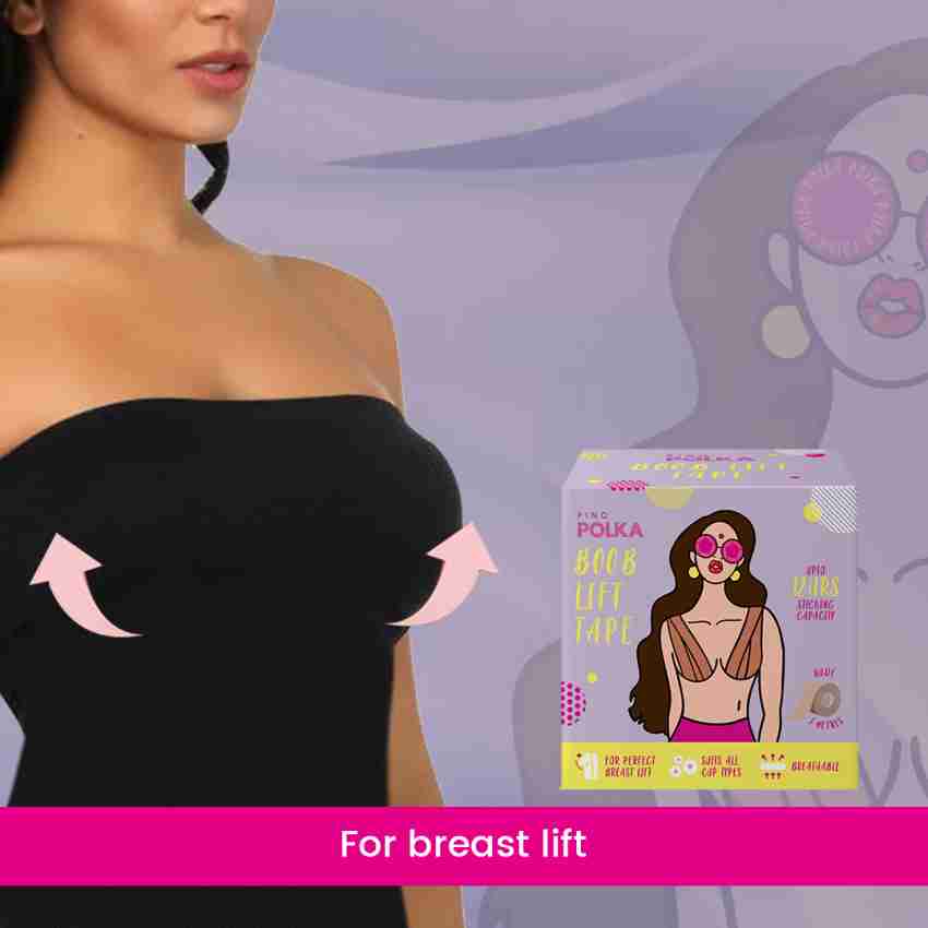 PINQ POLKA Premium Reusable Boob Lift Tape for Perfect Breast Push Up, 5 m  Long Cotton, Spandex Peel and Stick Bra Petals Price in India - Buy PINQ  POLKA Premium Reusable Boob