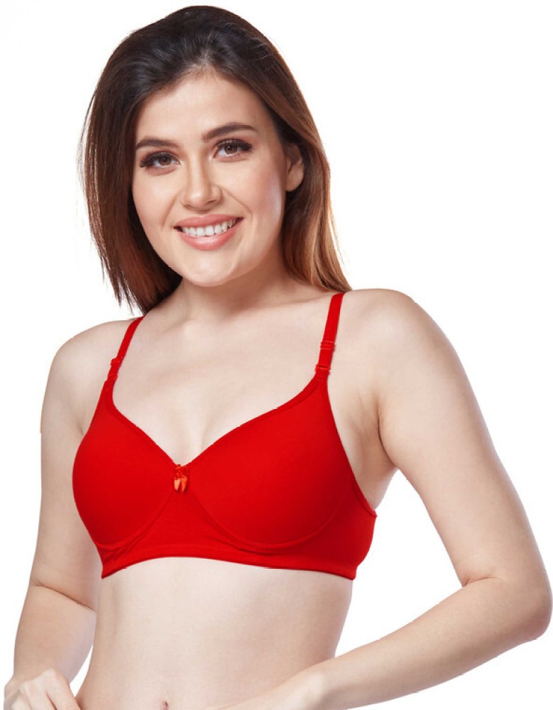 Buy Kalyani Non Padded Cotton T Shirt Bra - Red Online at Low