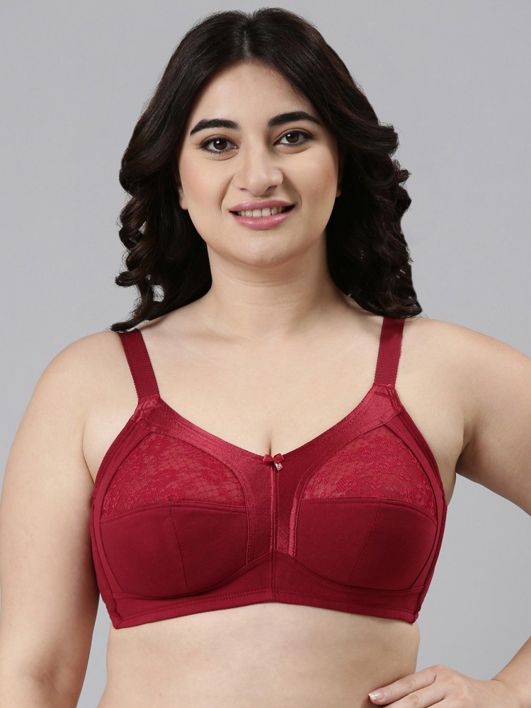 Enamor A052 Shaper Lace Bra - Non-Padded Wirefree High Coverage - Navy