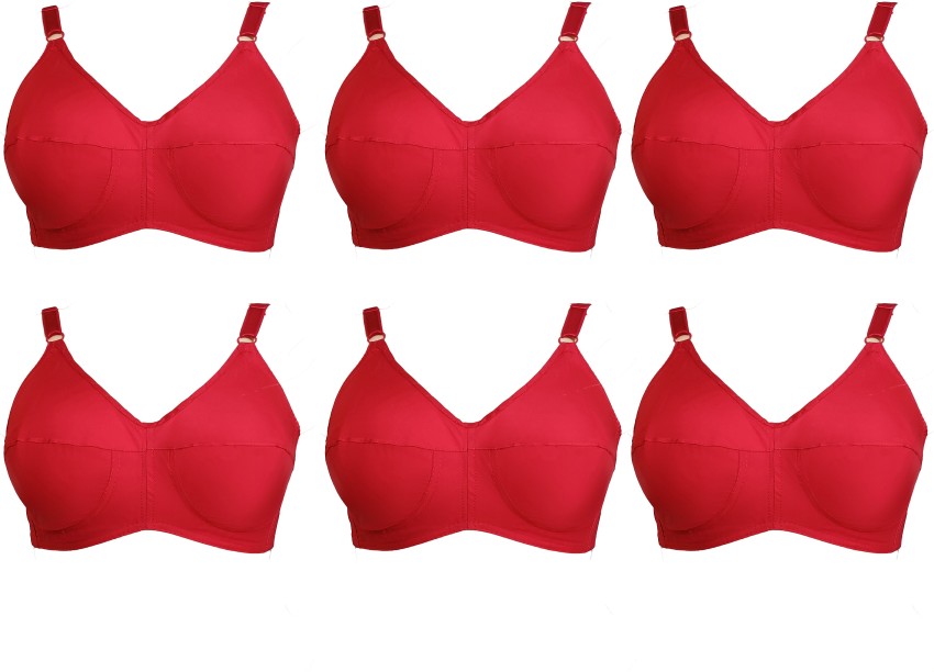 Bigersell Training Bra for Girls Womens Adjustment Full Cup No Underwire  Cotton Breathable Underwear Big & Tall Size Bra for Female, Style 2995, Red  38C 