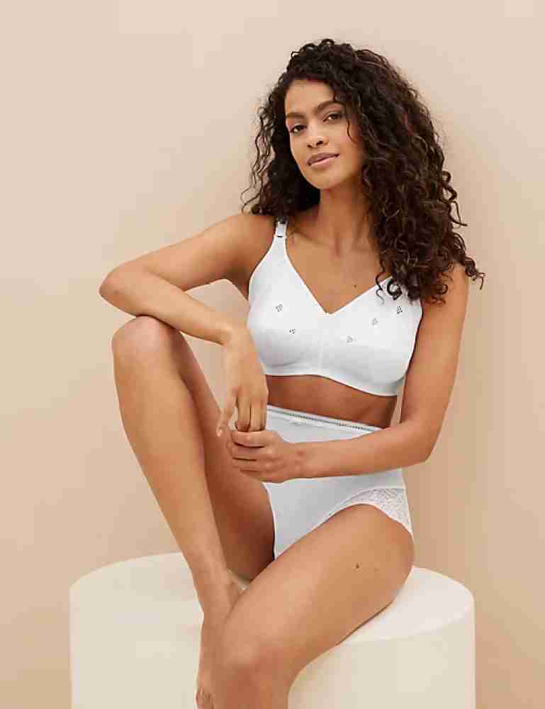 MARKS & SPENCER Total Support Embroidered Full Cup Bra C-H T338020WHITE  (36C) Women Sports Non Padded Bra - Buy MARKS & SPENCER Total Support  Embroidered Full Cup Bra C-H T338020WHITE (36C) Women