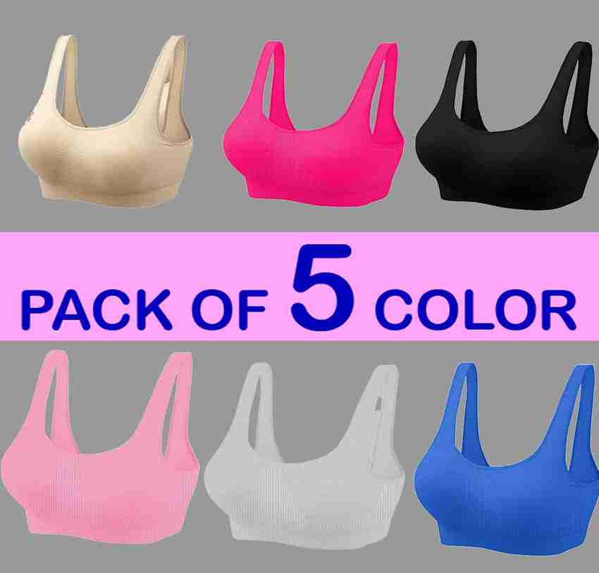 KHANJAN FASHION padded combo 200 for womens branded under design penty gym full size women Women Sports Non Padded Bra Buy KHANJAN FASHION padded combo 200 for womens branded under design