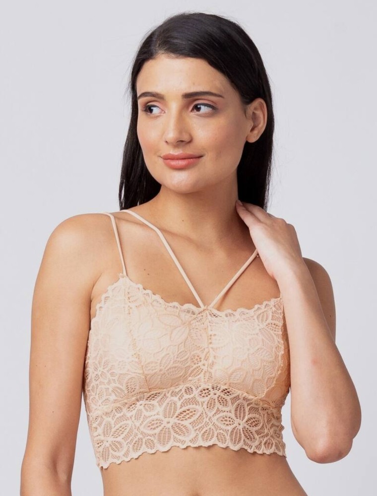 Buy online Beige Net Regular Bra from lingerie for Women by