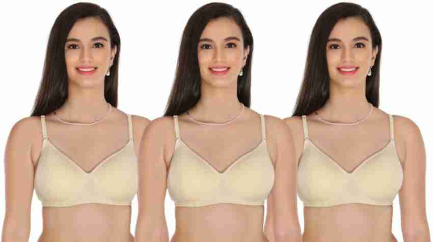 Fit Care Padded Non-Wired Demi Cup Bra With Removable Strap- PACK