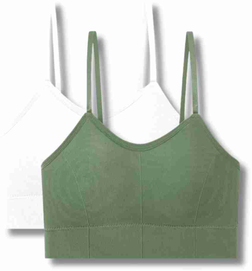 Pack Of 3 Women's Cami Crop Top Bralettes Sports Bra, Pack Of, Green, – Tom  & Gee