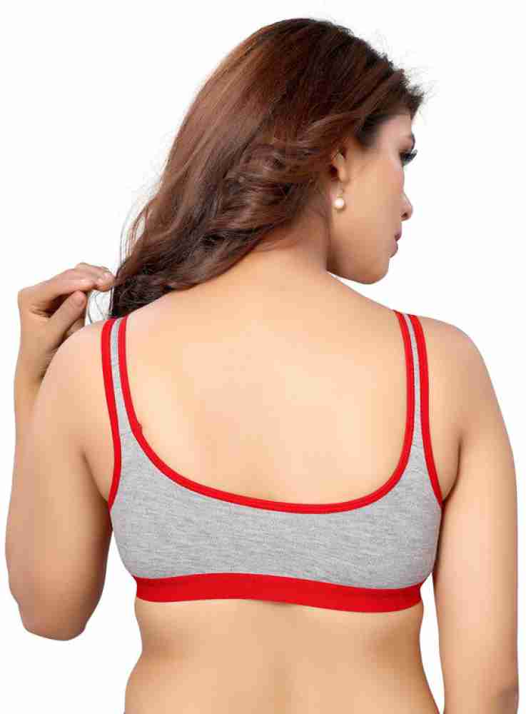 Kritziee™ Women's Cotton Non-Padded Wire Free Sports Bra-Pack of 3  (Multicolor)