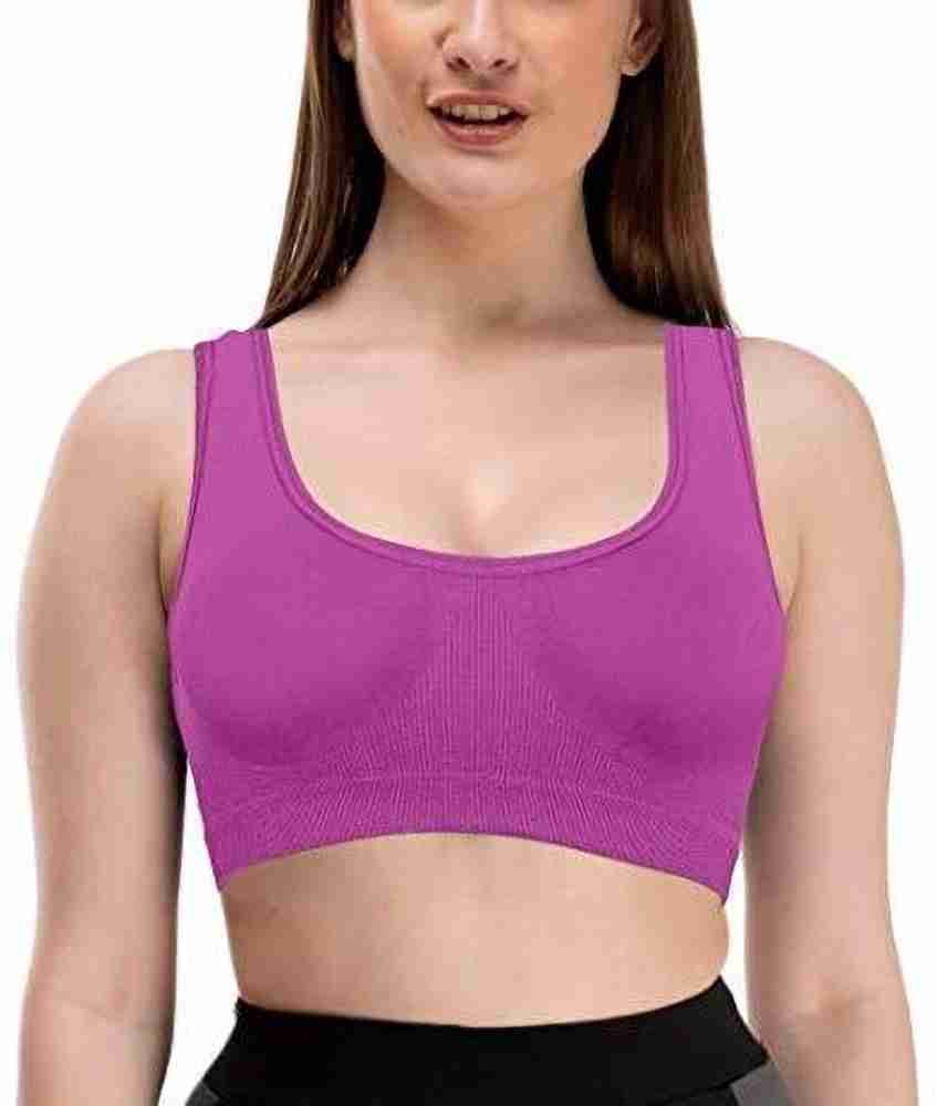 Mysha Women's Cotton Non Padded Non-Wired Air Sports Bra (Pack of