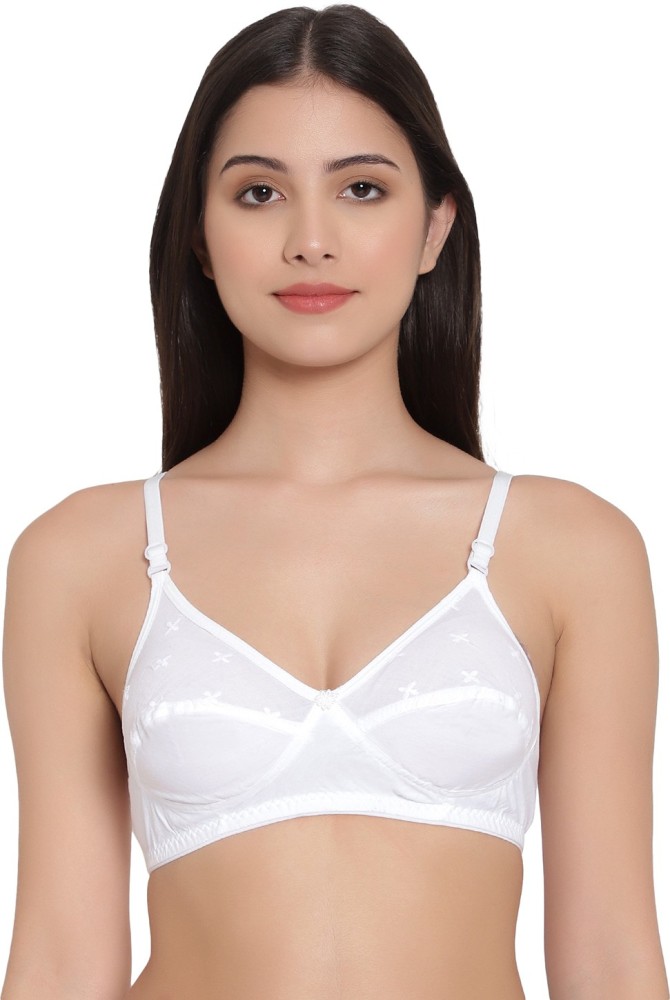 Buy Yana Women White Cotton Blend T-Shirt Non Padded Bra (32B