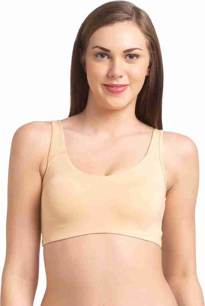 juliet Women's Non Padded Solid Full Coverage Sports Bra White JS 63 WH 32B