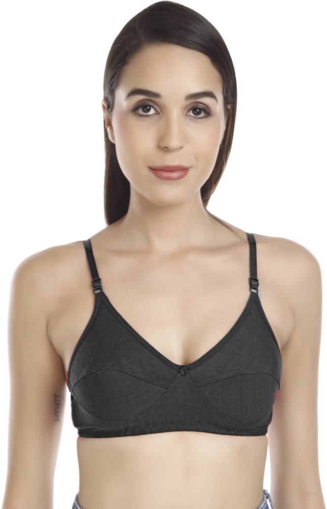 Buy LooksOMG's Cotton Lycra Sports bra in Black Pack of 6. Online