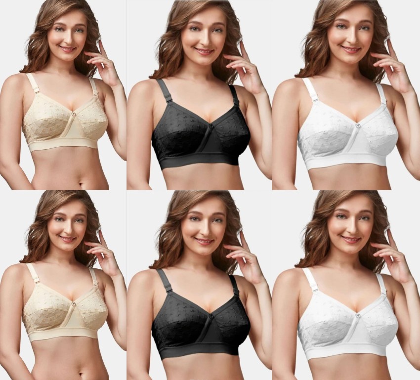 Paras Traders CHICKEN PURE COTTON DOUBLE CLOTH COMBO PACK OF 6 FOR GIRLS  WOMEN FULL COVERAGE Women Full Coverage Non Padded Bra - Buy Paras Traders  CHICKEN PURE COTTON DOUBLE CLOTH COMBO