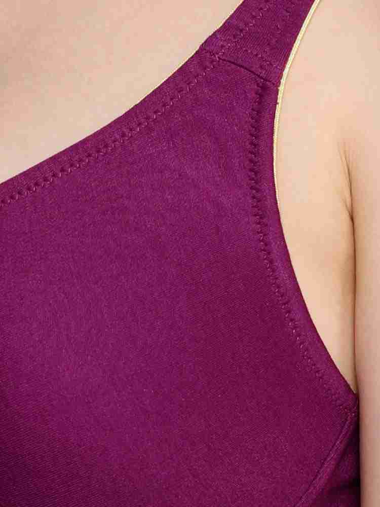 Buy CLOVIA Purple Women's Cotton Non Padded Wirefree Demi Cup Bra