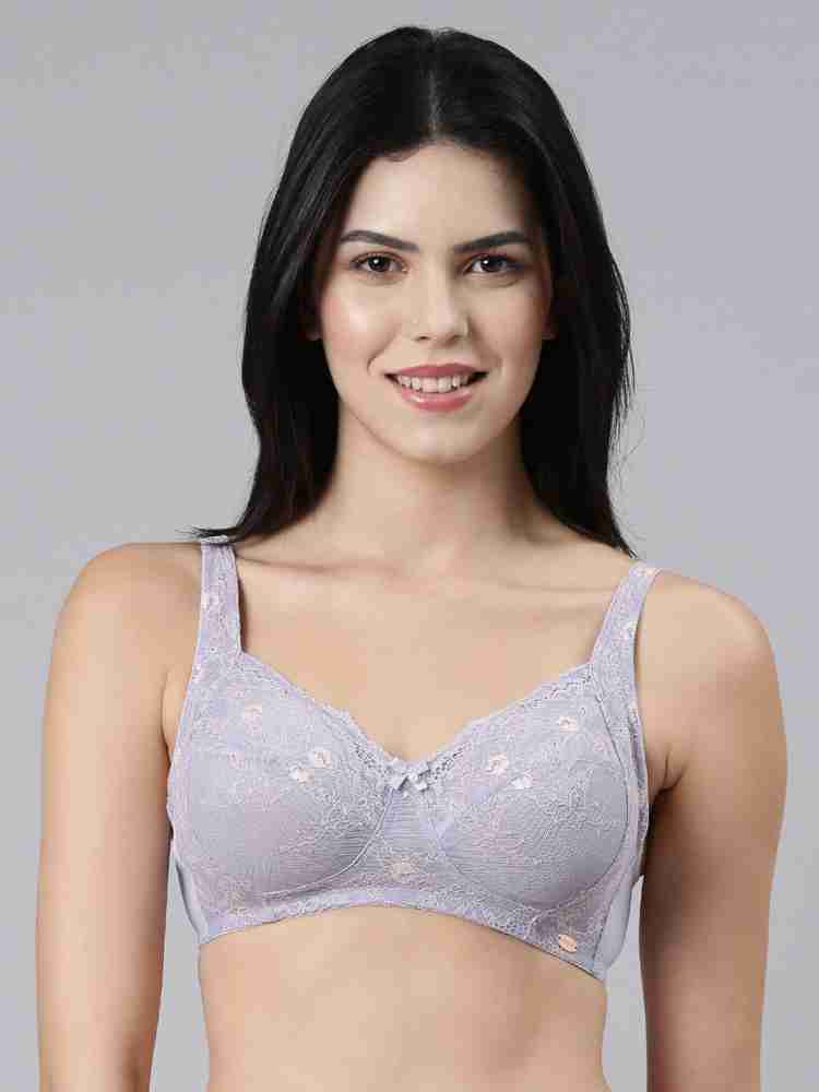 Enamor Padded Non Wired Medium Coverage T-Shirt Bra - Silver Lilac