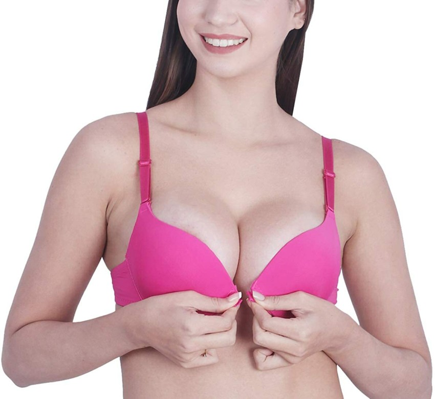 37% OFF on PAGALYetrade Women's Plunge Lightly Padded Bra(Pink) on
