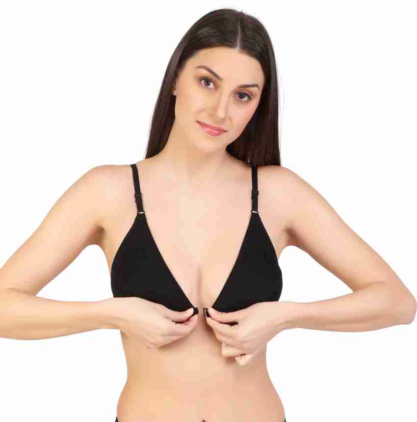 Auletics Womens Non Padded Cotton Front Open Bra Formal Daily Wear