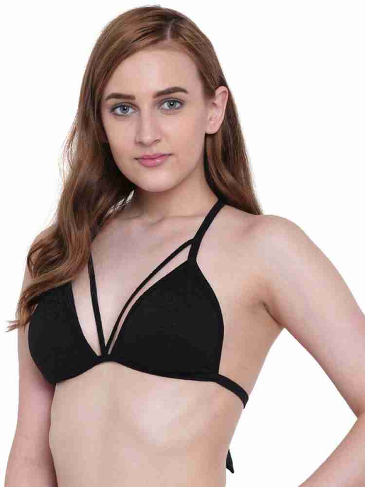 Buy Arousy Girl's Seamed Transparent Back Bra Wirefree Bra Non Padded  Medium Coverage Bra for Women Satin Sexy Bra Beach Wear & Swim Wear Bra  Pack of 2 at