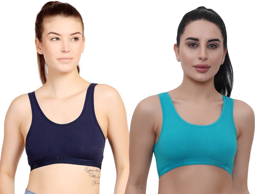 Buy STOGBULL Cotton Lycra Stretchable Full Coverage Non Padded Sports Bra  Combo Pack of 2 for Gym Yoga Exercise Running Workout Regular Daily use at