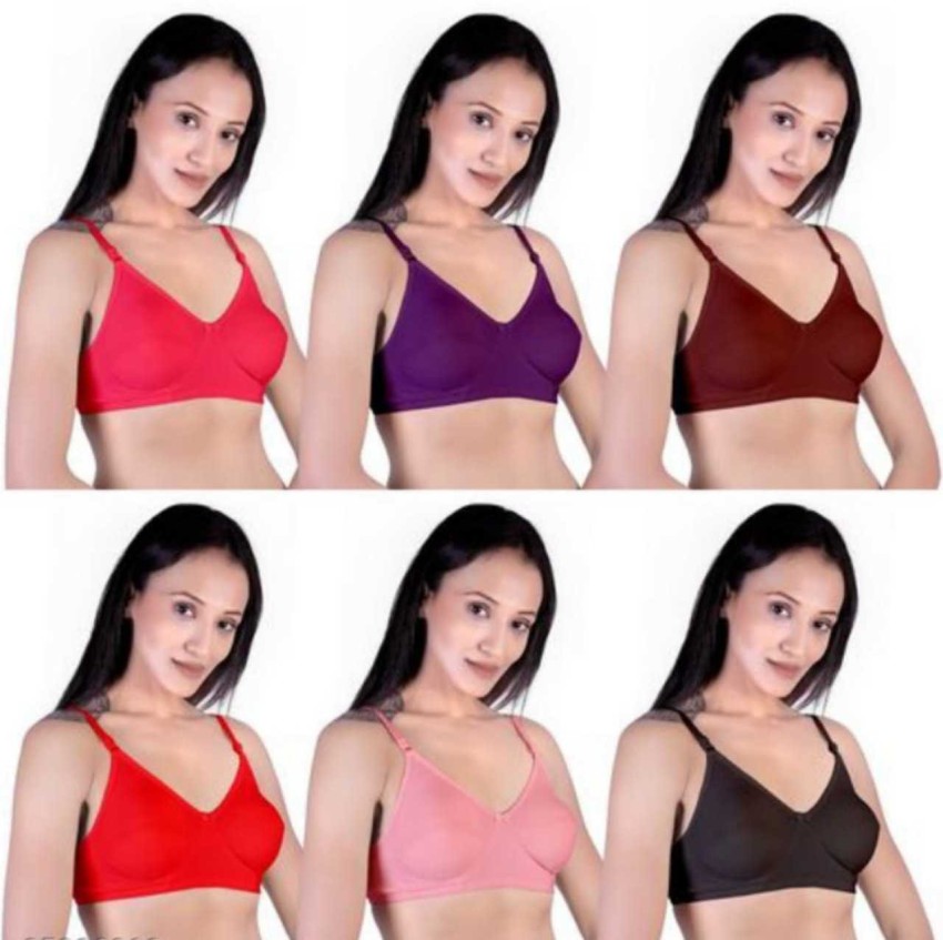 j.MOMANI Bra Combo Pack/Bra Combo set 6 Cotton Women Push-up Non Padded Bra  - Buy j.MOMANI Bra Combo Pack/Bra Combo set 6 Cotton Women Push-up Non  Padded Bra Online at Best Prices