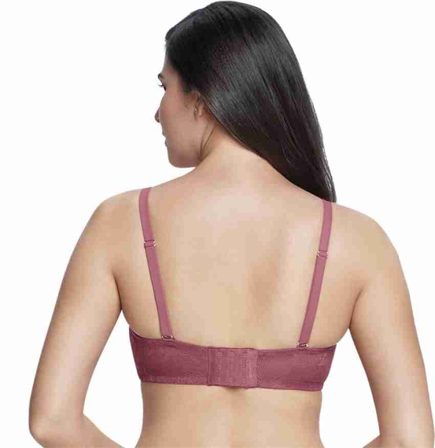 Amante Purple Lace Pattern Full Coverage Bra