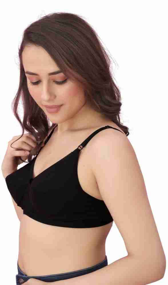 Buy online Black Cotton Blend Sports Bra from lingerie for Women by Madam  for ₹234 at 78% off