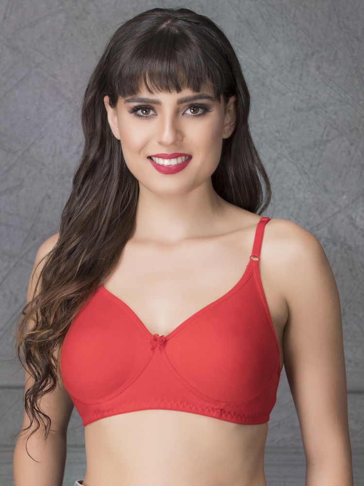 Buy Clovia Pack Of 2 Cotton Non-Padded Non-Wired Full Cup Bra - Red online