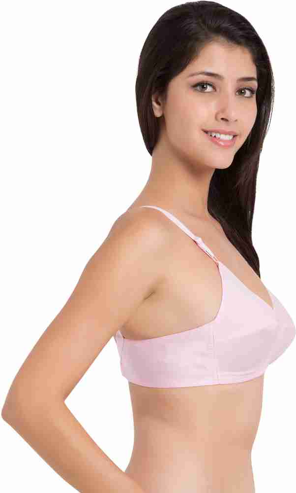 Souminie Women's Cotton Non-Padded Wire Free Full Coverage Bra Multicolored