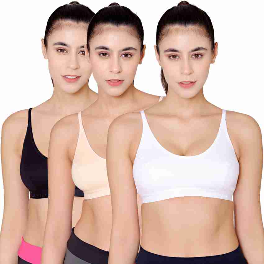 Buy Women's Cotton Spandex Sport Bras Combo Set of 3 Online In India At  Discounted Prices