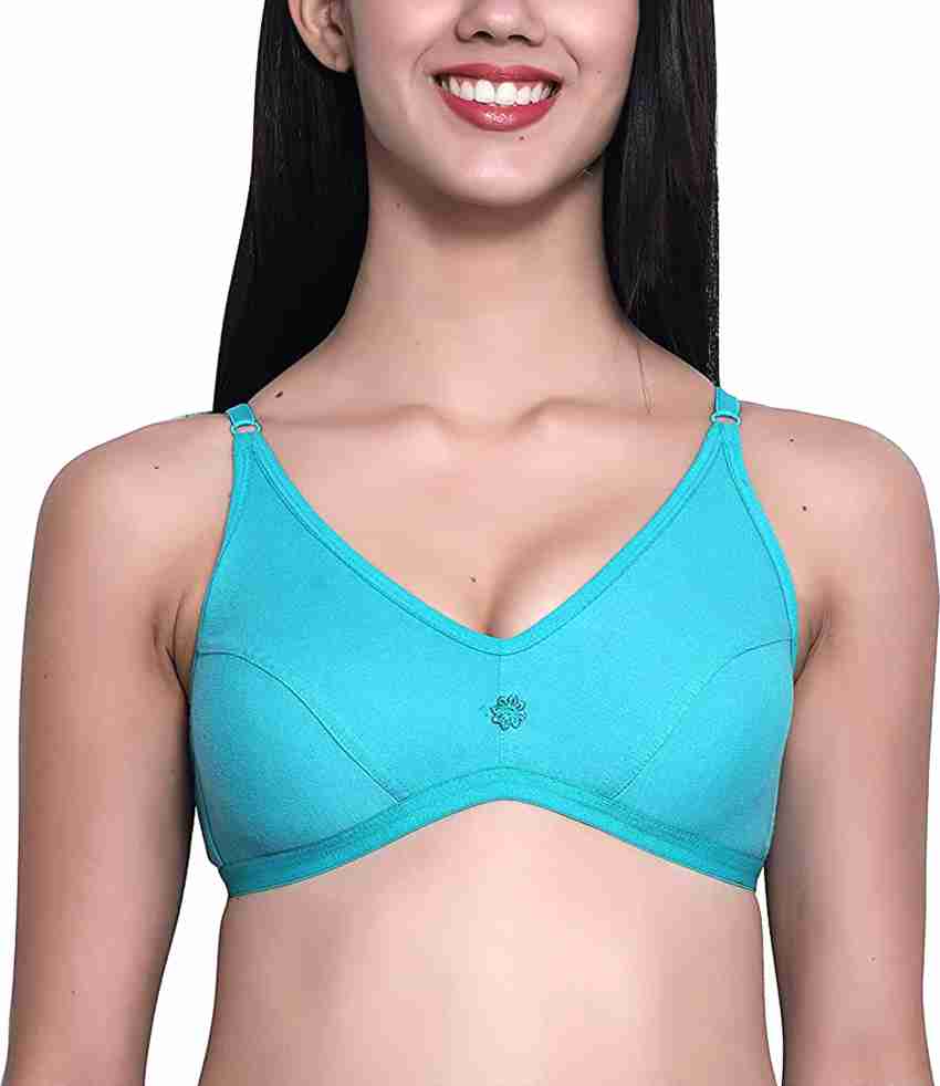 Buy Alishan Pink and Grey Cotton Blend Sports Non Padded Bra - 40B