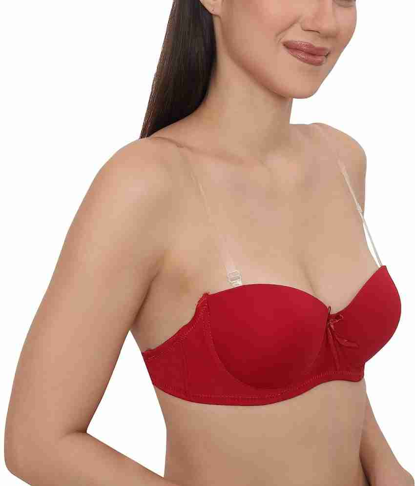 QAUKY Non-Padded under wired pushup Transparent Clear Back Strap bra for  women Women Balconette Non Padded Bra - Buy QAUKY Non-Padded under wired  pushup Transparent Clear Back Strap bra for women Women