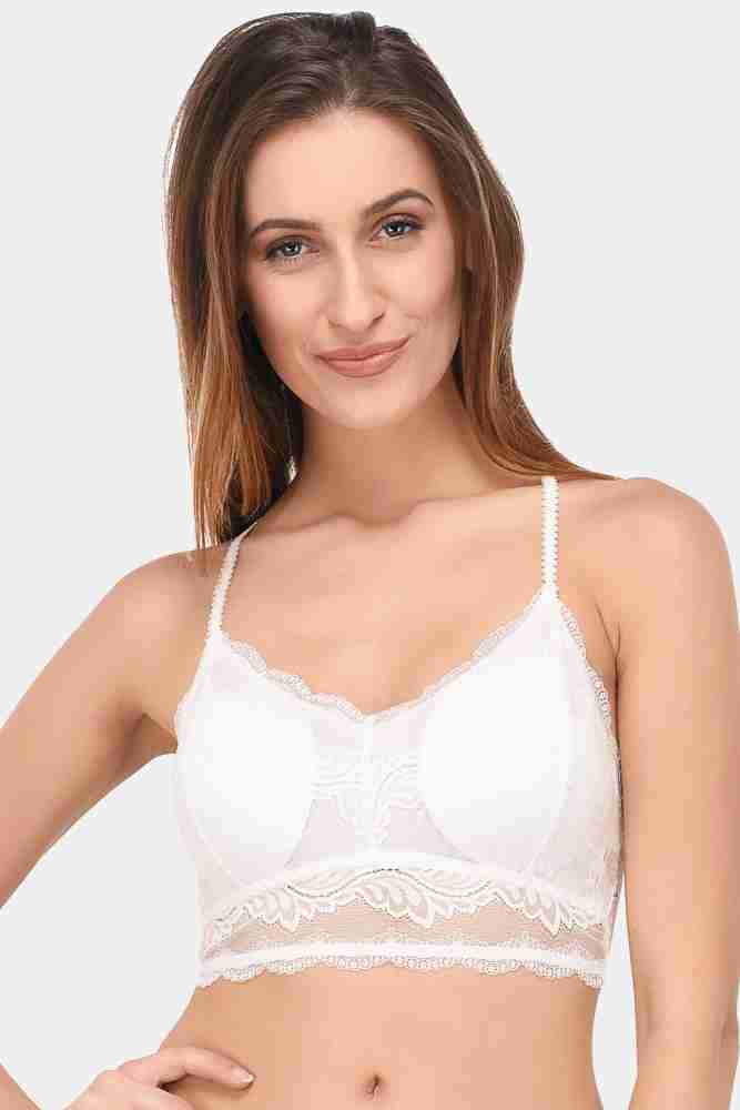 PrettyCat Women Bralette Lightly Padded Bra - Buy White PrettyCat