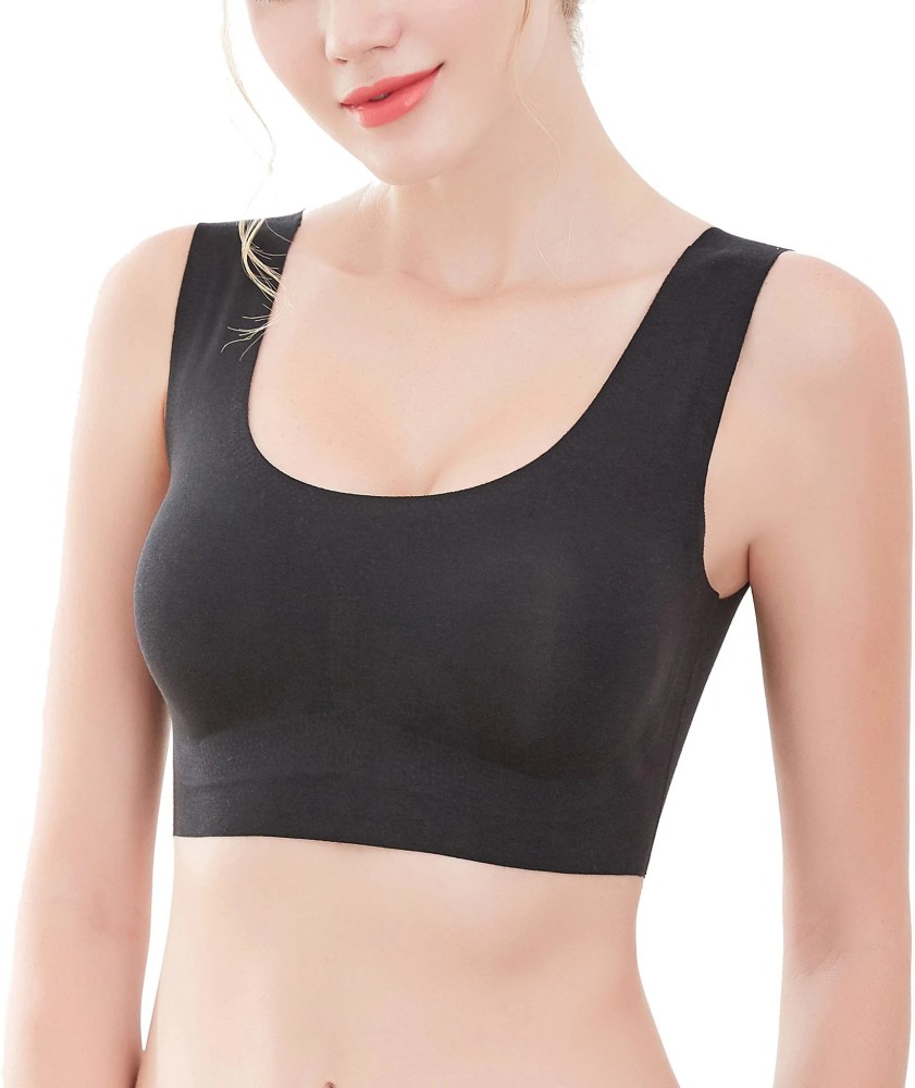 Women's Ice Silk Padded, With Removable Pads Wire Free Regular Bra
