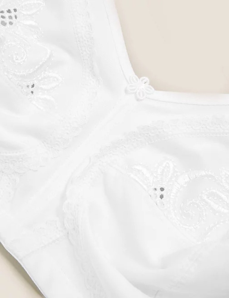 MARKS & SPENCER Total Support Embroidered Full Cup Bra C-H T338020WHITE  (34G) Women Sports Non Padded Bra - Buy MARKS & SPENCER Total Support  Embroidered Full Cup Bra C-H T338020WHITE (34G) Women