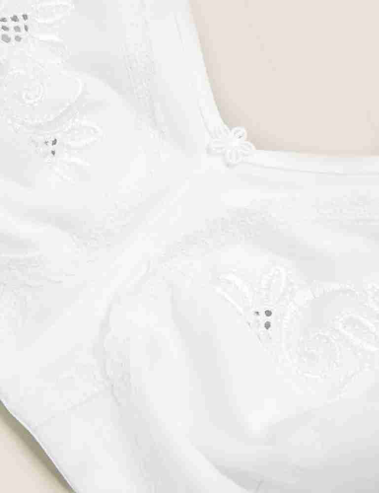 MARKS & SPENCER Total Support Embroidered Full Cup Bra C-H T338020WHITE  (36D) Women Sports Non Padded Bra - Buy MARKS & SPENCER Total Support  Embroidered Full Cup Bra C-H T338020WHITE (36D) Women