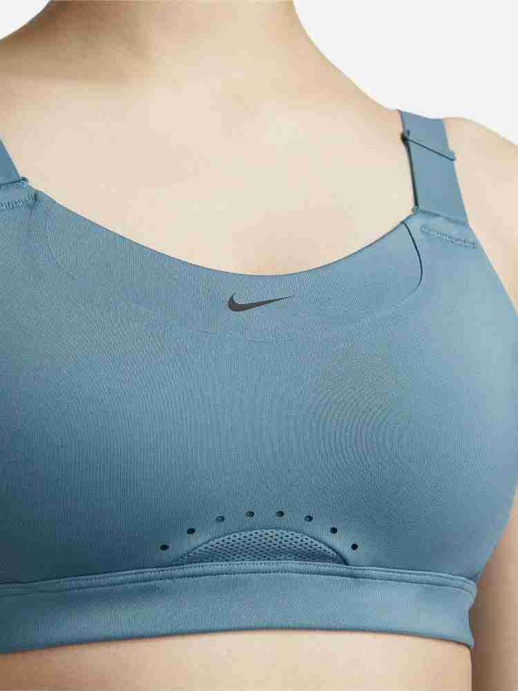 Nike Performance ALPHA BRA - High support sports bra - diffused  blue/white/blue 
