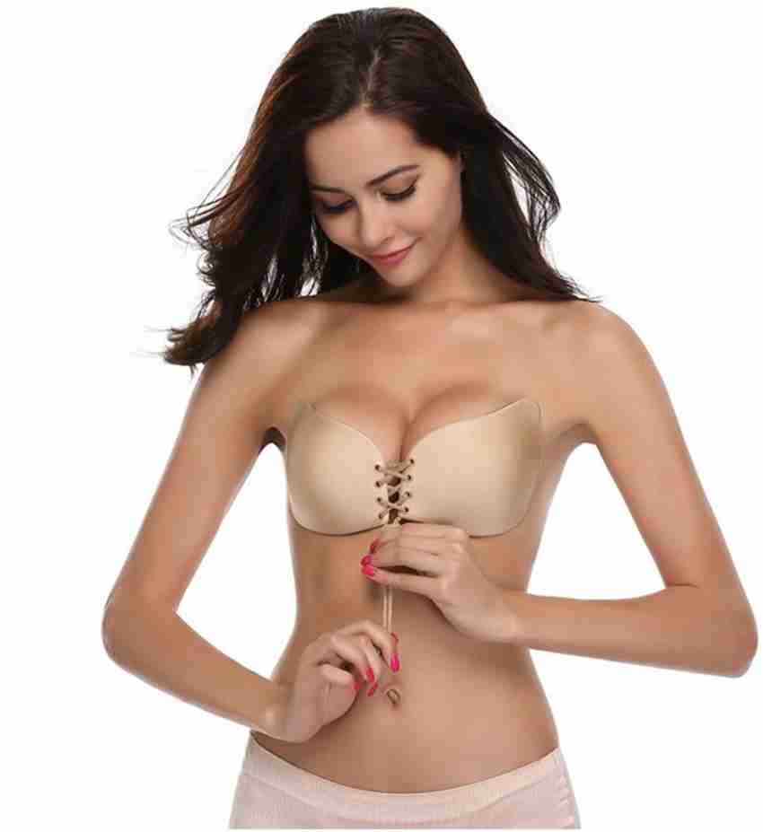 Buy ifeolo Women's Stress Bra Silicone Push up Seamless Invisible Bra Half  Cup Lift Bra for Wedding(Clear Straps Included) Online at desertcartINDIA
