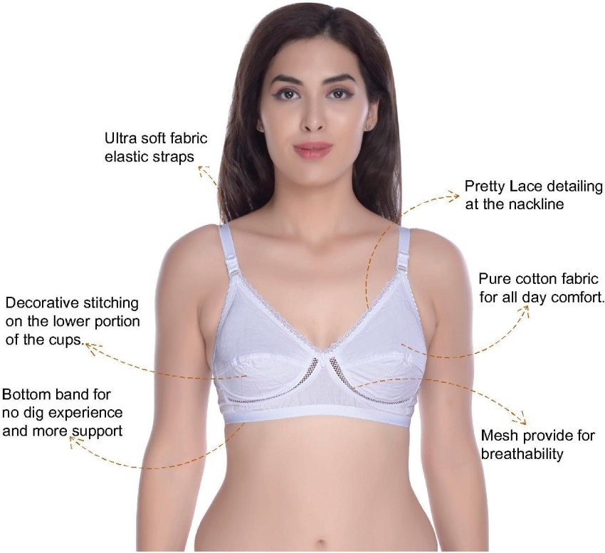 Her-Class Cotton_R111_White Women Full Coverage Non Padded Bra - Buy  Her-Class Cotton_R111_White Women Full Coverage Non Padded Bra Online at  Best Prices in India
