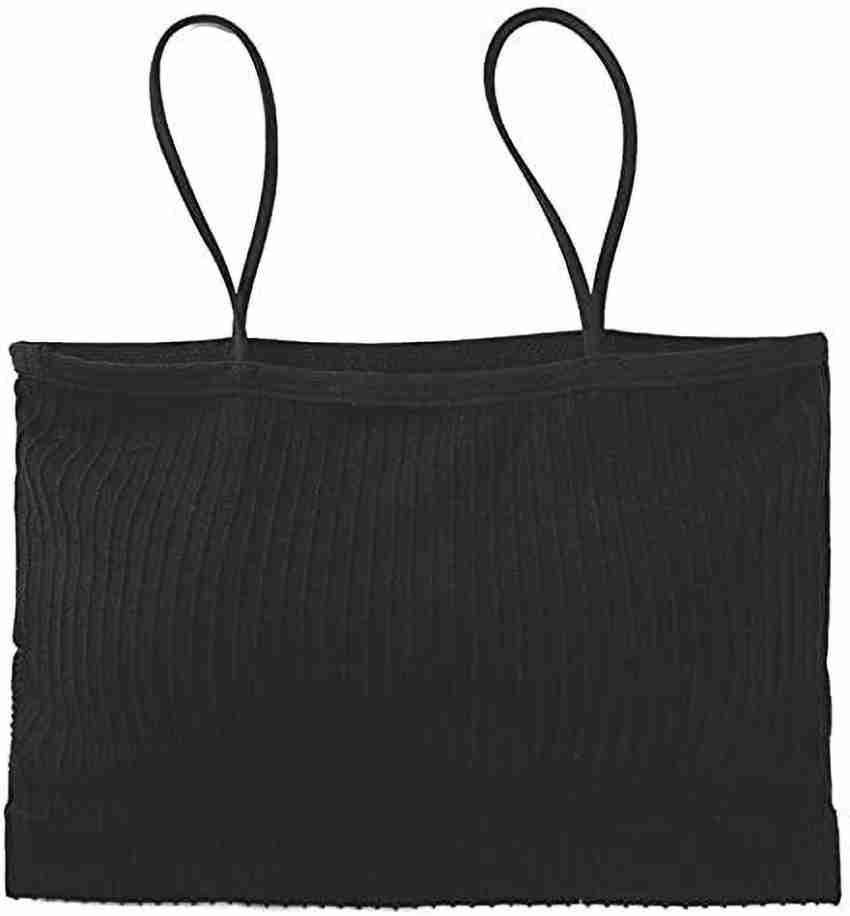 Buy AKADO Women Cotton lace Bralette Padded Wire Free Adjustable Strap  Seamless Bra top Free Size (Black) at