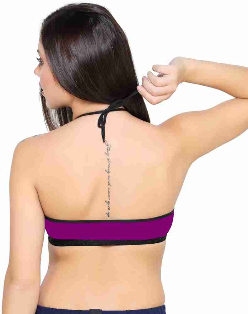 Elastic Non-Padded Back Knot Bra, White and Black at Rs 16/piece in New  Delhi