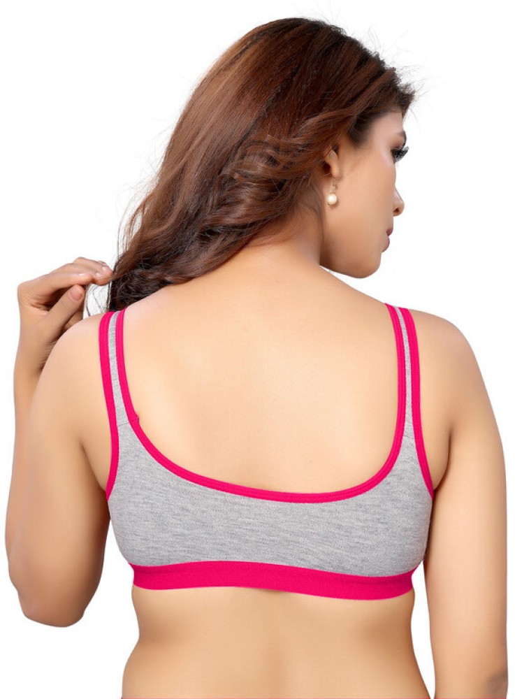 Cotton Blend Sports Ladies New Design Bra Non Padded, Pink, Plain at Rs  60/piece in New Delhi