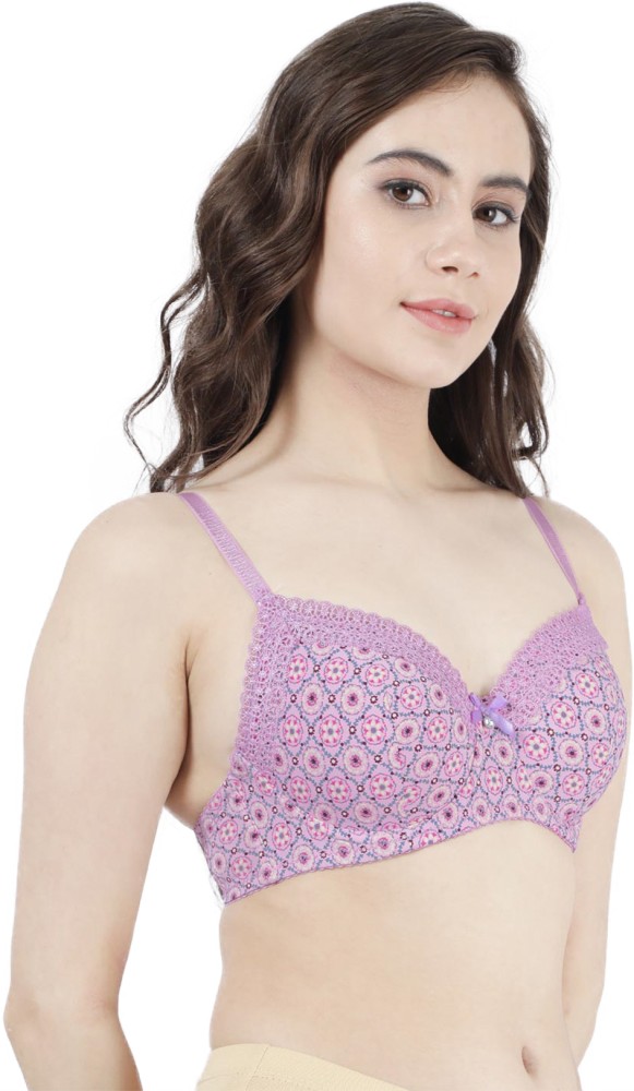 Buy Susie by SHYAWAY Women's 3/4th Coverage Underwired Full Lace Padded Bra-  DuskyOrchid & Pink & Red (Pack of 3) at