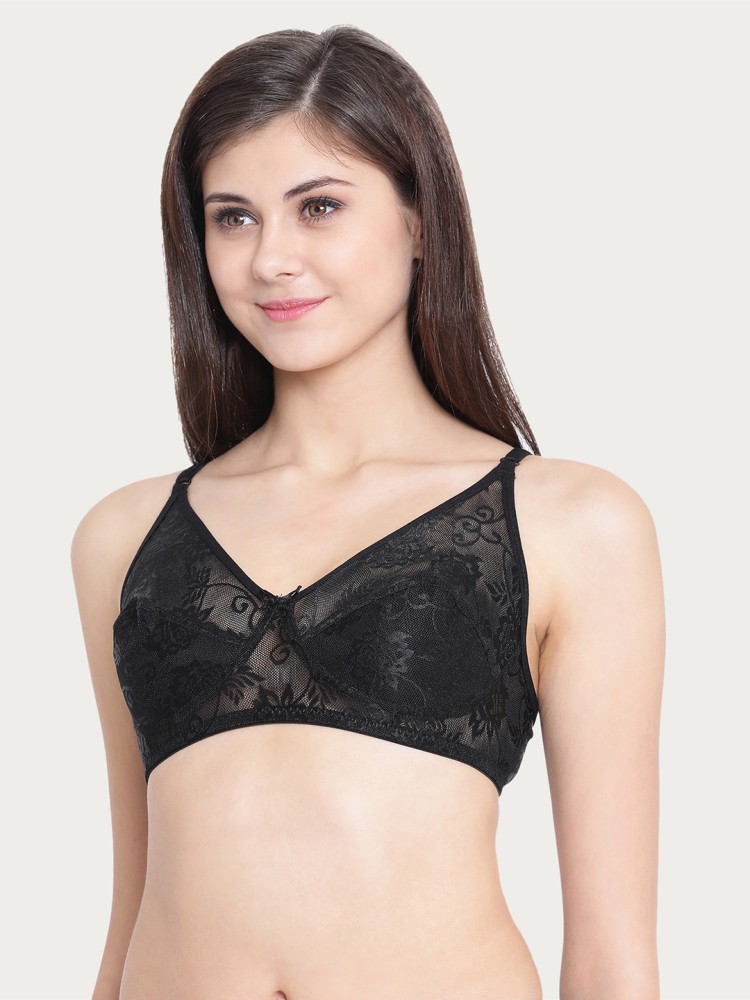 Buy Clovia Black Lace Non-Padded Bralette Bra for Women's Online
