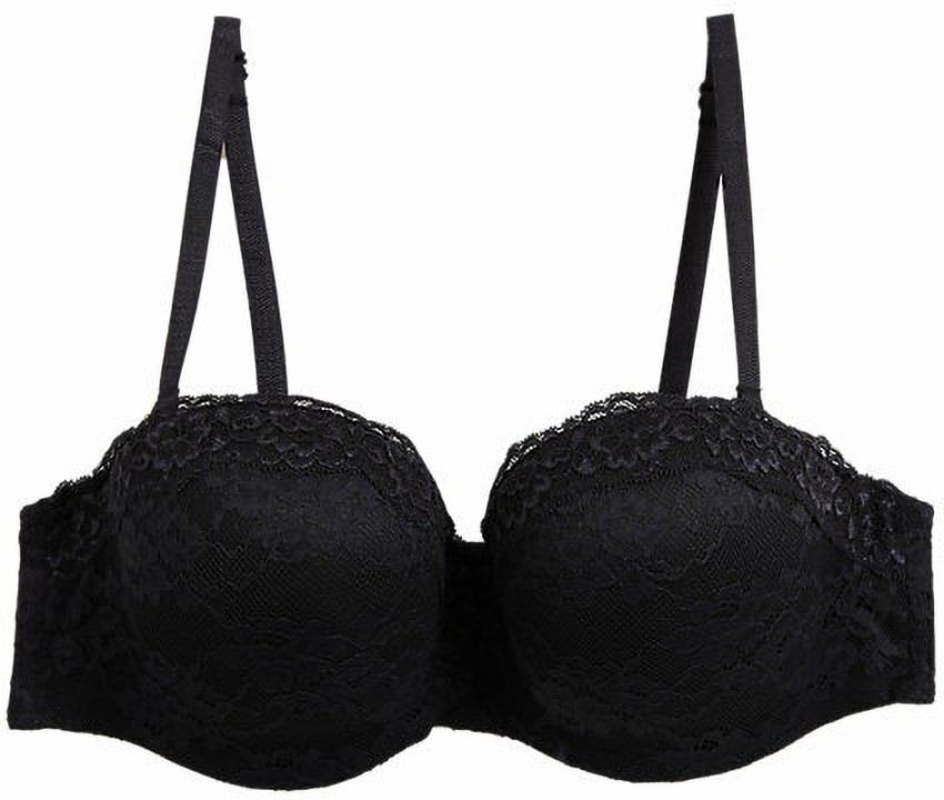 MARKS & SPENCER Lace Padded Bandeau Strapless Bra A-E T332959ABLACK (32B)  Women Everyday Lightly Padded Bra - Buy MARKS & SPENCER Lace Padded Bandeau Strapless  Bra A-E T332959ABLACK (32B) Women Everyday Lightly