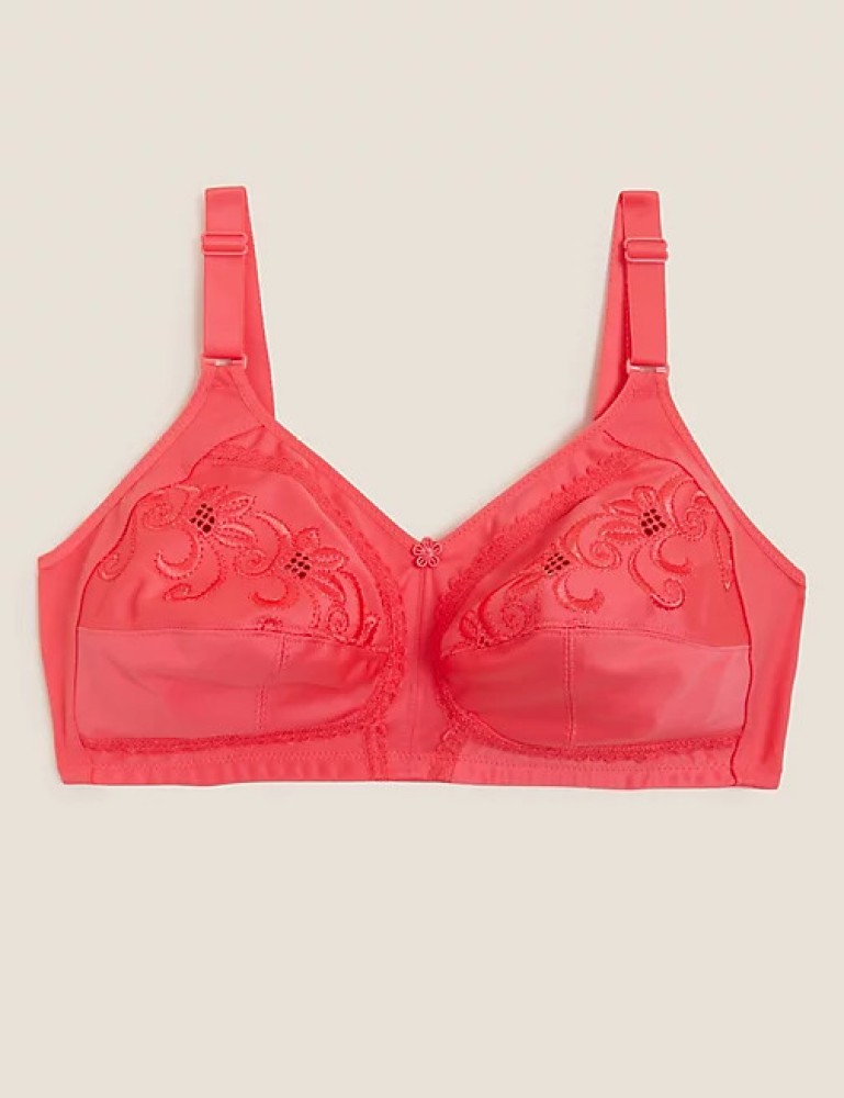 MARKS & SPENCER Total Support Embroidered Full Cup Bra B-G T338020ABRIGHT  CORAL (44B) Women Everyday Non Padded Bra - Buy MARKS & SPENCER Total  Support Embroidered Full Cup Bra B-G T338020ABRIGHT CORAL (